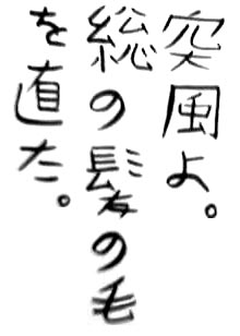 un haiku scritto a mano